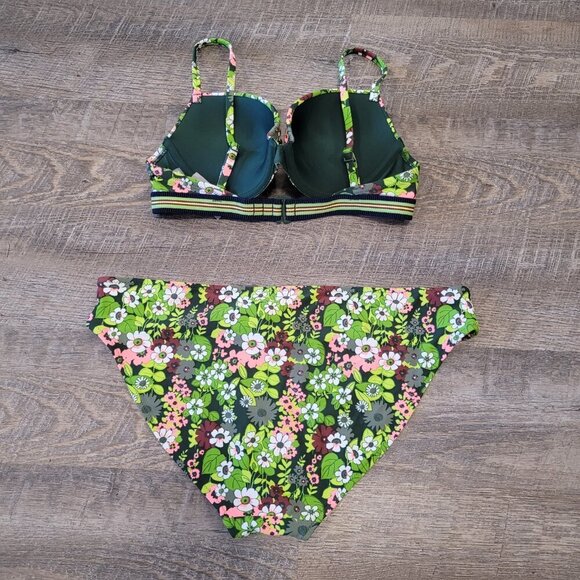 NWT AERIE | Floral Swim Bikini Set Perkier Pushup | Sz. XL / 34C - Picture 9 of 9